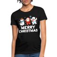 thumbnail image 1 of Christmas Snowman Tee T Shirt Graphic Tees Tops Merry Santa Polar Bear Graphic Casual Short Sleeve Round Neck Black S-5XL, 1 of 5