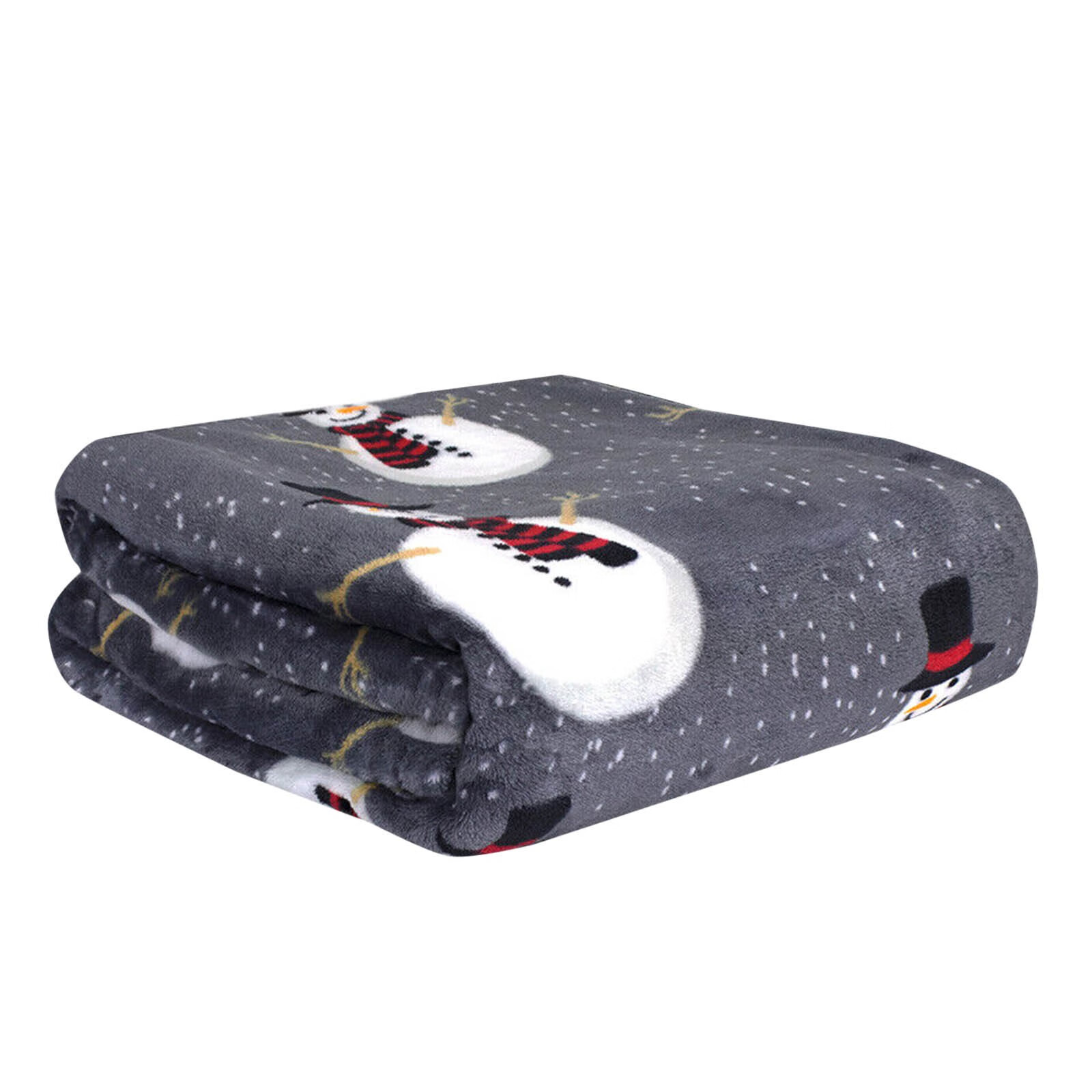 Christmas Snowman Throw Blanket Grey Christmas Fleece Blanket Soft