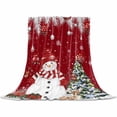 thumbnail image 1 of Christmas Snowman Throw Flannel Blanket 32x48In Xmas Tree Ball Winter Fir Leaves Elk Red Super Soft Cozy Bed Blanket, Lightweight Plush Fuzzy Bed Throw for Bedroom Sofa Couch Living Room, 1 of 4