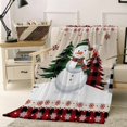 thumbnail image 1 of Christmas Snowman Throw Flannel Blanket 40x50In Xmas Tree Snowflake Linen Farm Super Soft Cozy Bed Blanket, Lightweight Plush Fuzzy Bed Throw for Bedroom Sofa Couch Living Room, 1 of 4