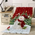 thumbnail image 1 of Christmas Snowman Throw Flannel Blanket 60x80In Xmas Tree Forest Snowflake Winter Red Super Soft Cozy Bed Blanket, Lightweight Plush Fuzzy Bed Throw for Bedroom Sofa Couch Living Room, 1 of 4