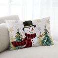 thumbnail image 1 of Christmas Snowman Throw Pillow Cover, Gold Gray Snowflake Winter Tree Rectangle Decorative Pillow Case Protector Soft Cushion Cover Lumbar Pillowcase for Couch Sofa Bedroom Car Chair Decor 24x36 Inch, 1 of 8