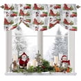 thumbnail image 1 of Christmas Snowman Tie Up Valances Curtain, Winter Truck Tree Red Barn Snowflake Adjustable Rod Pocket Short Window Treatment Tie Up Curtains Valances for Kitchen Living Room Bathroom 42x12 Inches, 1 of 9