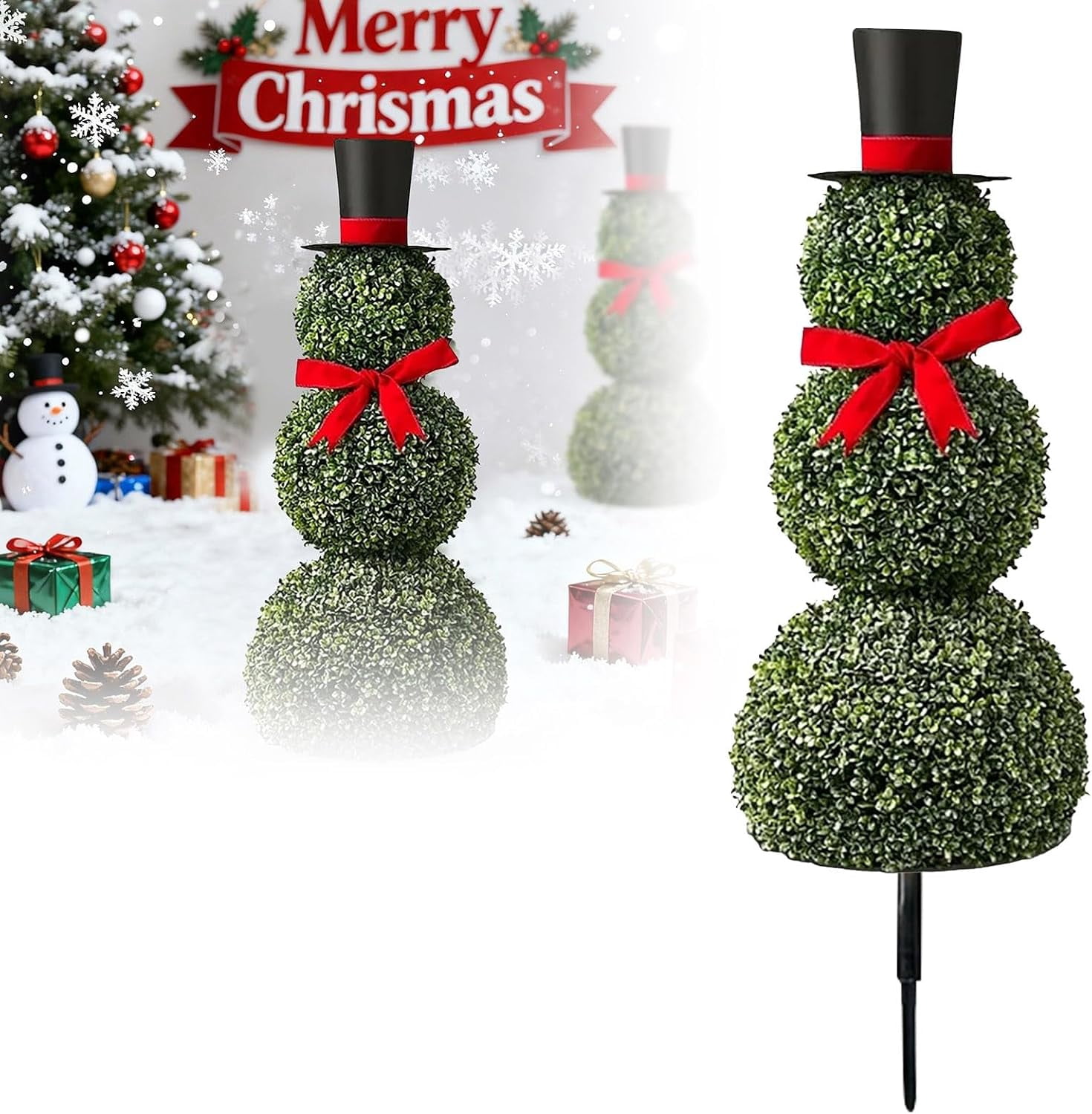 Christmas Snowman Topiary Decorations, 31.5