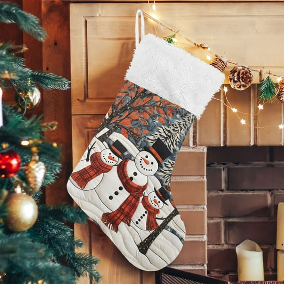 Christmas Snowman Trees Christmas Stockings Xmas Stocking for Family Holiday Season Party Decorations