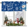 thumbnail image 1 of Christmas Snowman Valance Curtain for Windows Winter Showflake Blue Curtain Valances Short Window Treatments Panels for Kitchen Bathroom Laundry Room Basement 56 x 16 Inch, 1 of 7