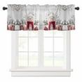 thumbnail image 1 of Christmas Snowman Valances for Windows White Snowman Scarf Hat Box Snow Scene Rod Pocket Curtain Valance Window Treatment Short Curtains for Kitchen Living Room, 60"x18", 1 of 5