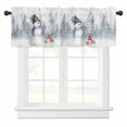 thumbnail image 1 of Christmas Snowman Valances for Windows Winter Scene Pine Tree Forest Snowflake Rod Pocket Curtain Valance Window Treatment Short Curtains for Kitchen Living Room, 60"x14", 1 of 5