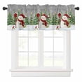 thumbnail image 1 of Christmas Snowman Valances for Windows Xmas Tree Forest Snowflake Winter Grey Rod Pocket Curtain Valance Window Treatment Short Curtains for Kitchen Living Room, 54"x18", 1 of 5