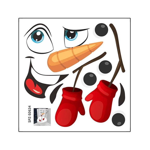 Christmas Snowman Wall Stickers, 11.82x11.82 in Self-Adhesive Decor, Waterproof Bathroom & Window Holiday Decals
