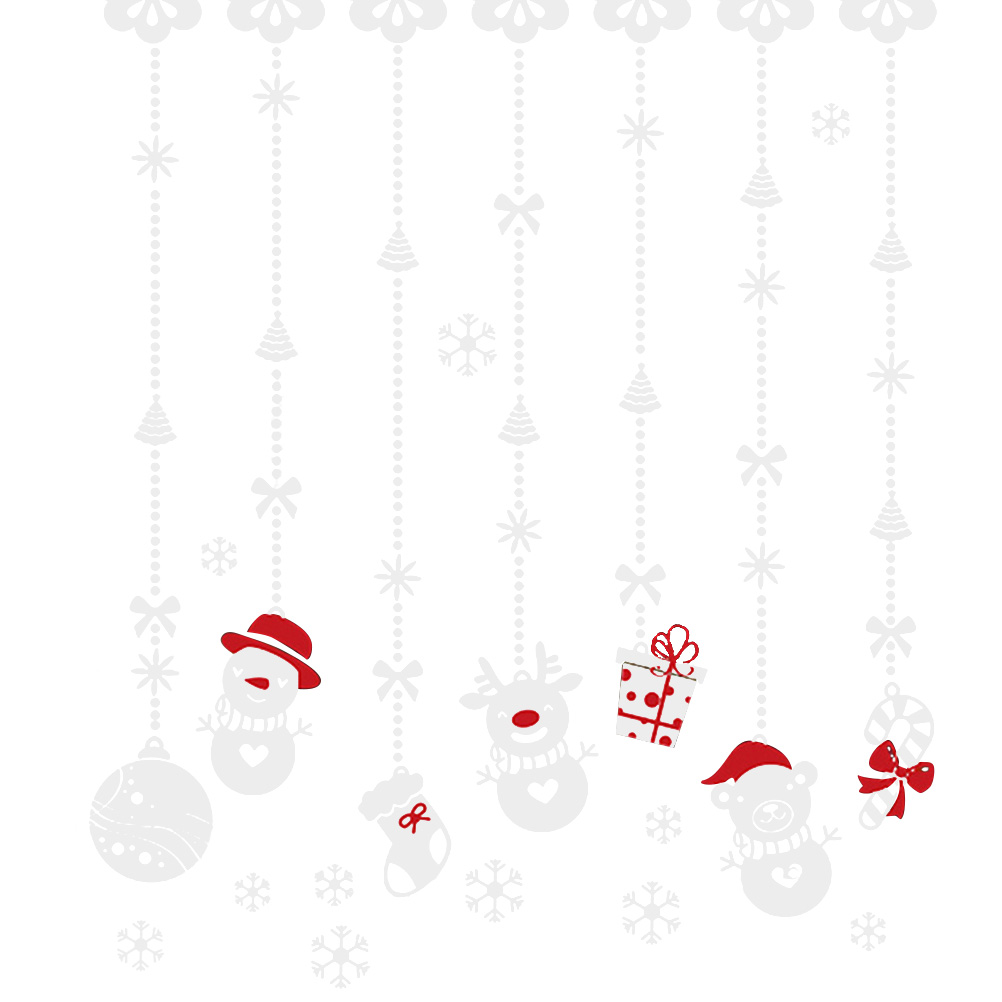 Christmas Snowman Wall Stickers Removable DIY Murals Christmas Party Decor Accessory