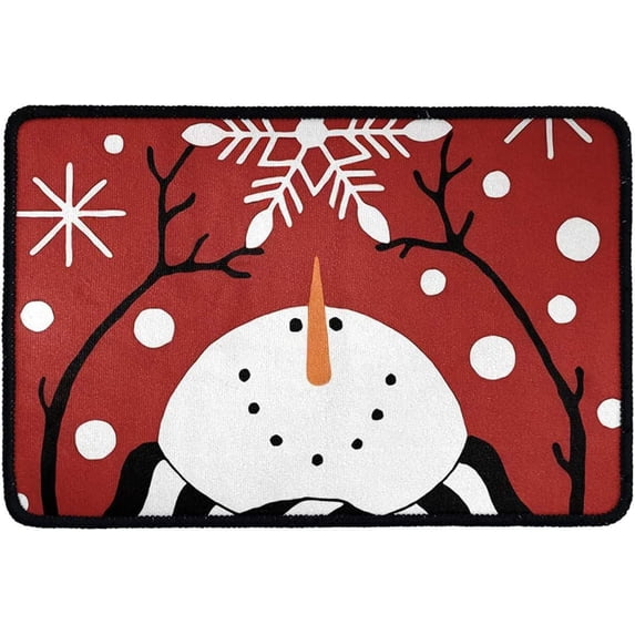 Christmas Snowman Welcome Door mat Non Slip Door Dirt Rugs Entrance Washable Entryway Indoor Outdoors Mats Ideal for Inside High Traffic Area 18X30 Inch