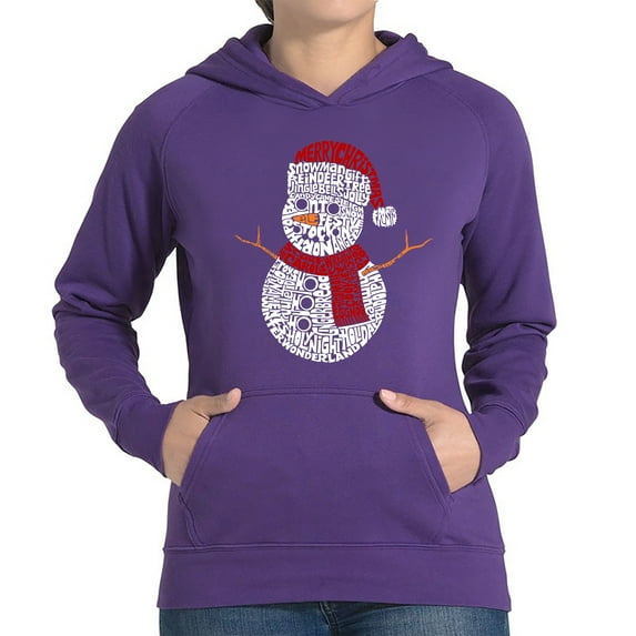 Christmas Snowman - Women's Word Art Hooded Sweatshirt