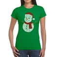 thumbnail image 1 of Christmas Snowman - Women's Word Art T-Shirt, 1 of 2