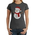 thumbnail image 1 of Christmas Snowman - Women's Word Art T-Shirt, 1 of 2