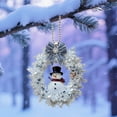 thumbnail image 1 of Christmas Snowman Wreath Pendant, Sparkling Blue and White Crystal Snowman with Bow, Holiday Tree Decoration and Home Décor for Christmas, 1 of 5