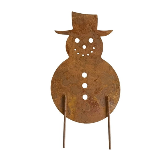 Christmas Snowman Yard Stake, Metal Snowman Decor, Outdoor Holiday Decoration, Outdoor Snowman Stake Decorative Garden Stake, 15.7Inch Cute Winter Decor for Garden, Lawn, Patio