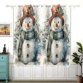 thumbnail image 1 of Christmas Snowman and Trees Blackout Curtain Panels 63x55in Drapes Privacy Assured for Living room Bedroom Bathroom 2 panels set, 1 of 5
