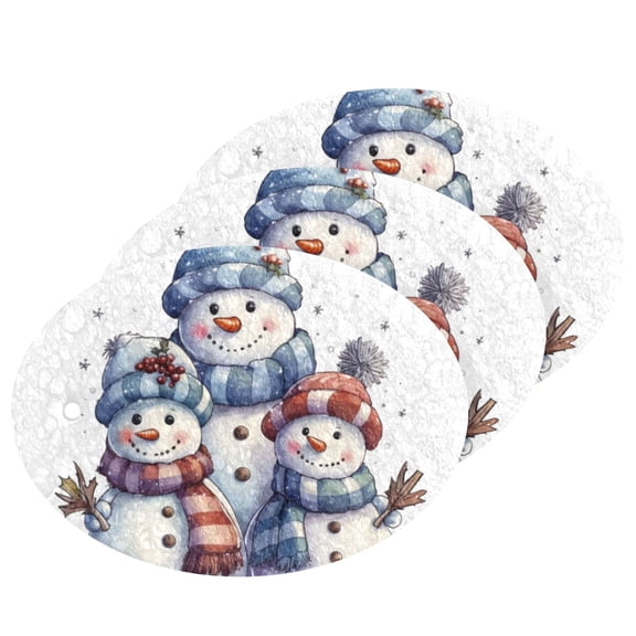 Christmas Snowmans 3 Pack Dish Sponges Bulk Natural Sponges Compressed Sponges Non-Scratch for Kitchen Cleaning Dishes