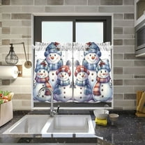 Christmas Snowmans Kitchen Curtains Half Tier Curtain 2 Rod Pockets Bathroom Bedroom Cupborad Living Room 27"x24"