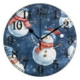 thumbnail image 1 of Christmas Snowmans Snowflakes Silent Wall Clock 10" Non-Ticking Battery Clock, 1 of 7