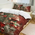 thumbnail image 1 of Christmas Snowmen 3 Pieces Duvet Cover with Zipper Closure,Premium Polyester Lightweight Bedding Set, 1 of 6