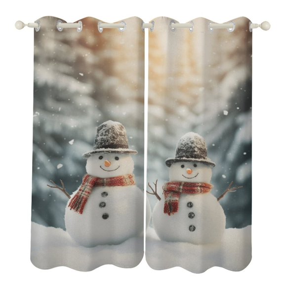 Christmas Snowmen Luxury Window Curtains Blinds for Living Room Bedroom Bathroom Kicthen Door Home Decor 2 Panels