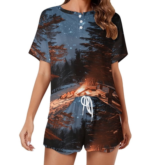 Christmas Snowmen Pajamas Set Womens Loungewear Sleepwear 2 Piece PJ Sets