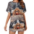 thumbnail image 1 of Christmas Snowmen Print Women'S Pajamas Set Summer Sleepwear Sets 2 Piece Lounge Set, 1 of 7