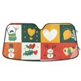 thumbnail image 1 of Christmas Snowmen Squares Car Windshield Sun Shade Reflector Sunshade Foldable for Front Keeps Vehicle Cool, 1 of 8