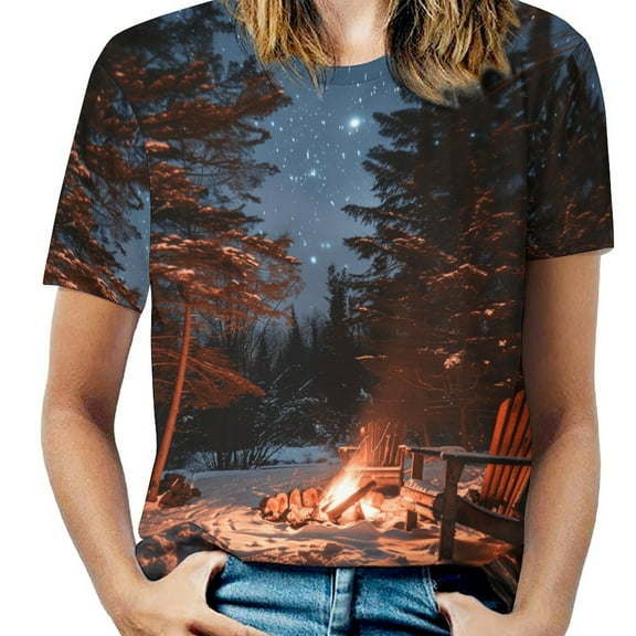 Christmas Snowmen T Shirts Basic T-Shirt Short Sleeve Ladies Tee Shirt Summer Graphic Clothing