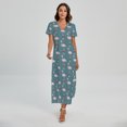 thumbnail image 1 of Christmas Snowy Flamingo Pattern Printed Short Sleeve Maxi Dress, Jesus Christian Fashion Summer Maxi Dress For Women, 1 of 4