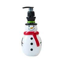 Christmas Soap Dispenser Snowman Shape Holiday Theme Bathroom Decor Refillable Bottle Festive Hand Soap Pump for Kitchen Seasonal Decoration