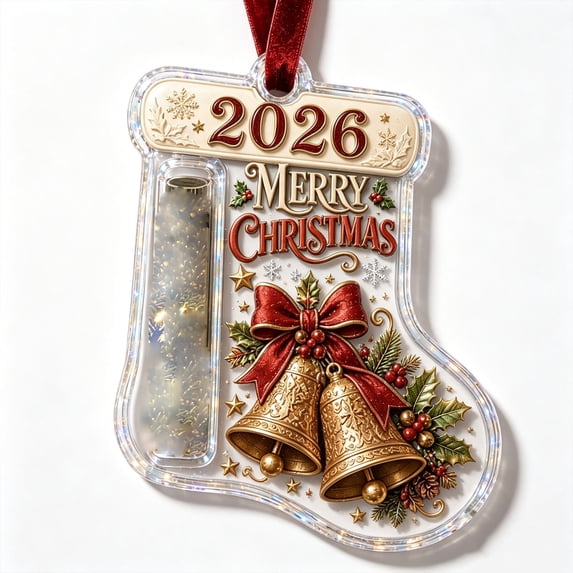 Christmas Sock Cash Gift Holder Ornament,Acrylic Christmas Money Holder Hanging Decorations,Funny Holiday Xmas Tree Hanging Decor