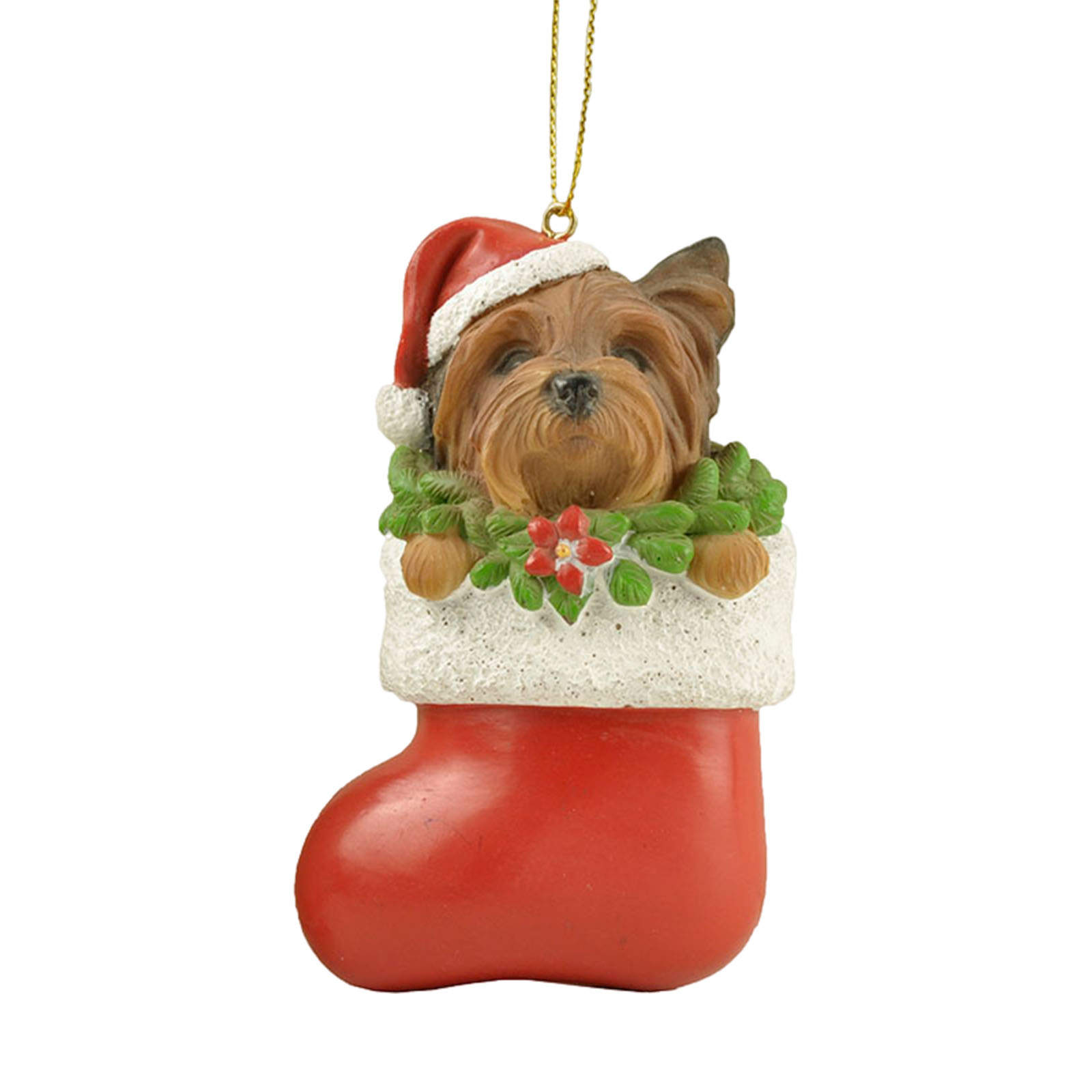 Christmas Sock Dog Figurines Ornament Small Black Labrador Retriever