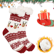 Christmas Sock Slippers for Women Non Slip Socks House Socks Indoor Winter Warm Furry Socks Massage Socks for Winter Christmas Party Holiday Gifts(1 Pair)