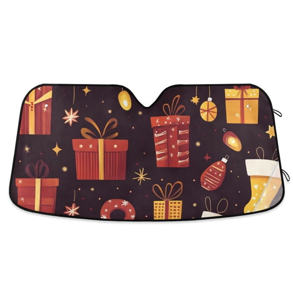 Christmas Socks Car Windshield Sun Shade Reflector Sunshade Foldable for Front Keeps Vehicle Cool