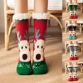 thumbnail image 1 of Christmas Socks Casual Non Winter Warm Thickened Mid Calf Socks Soft Cozy Fuzzy Lined Home Comfortable Womens Crew Socks Navy, 1 of 6