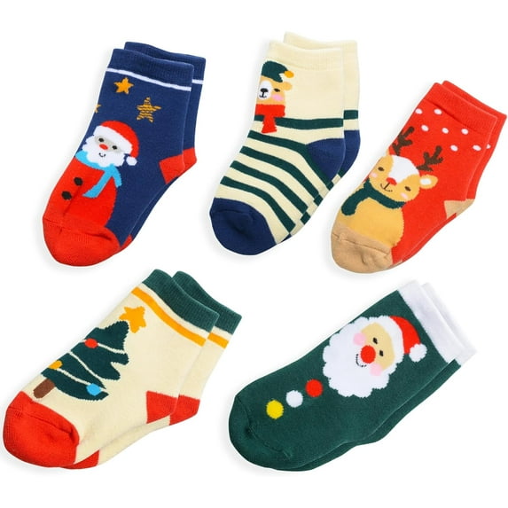 Christmas Socks Children Socks Kid Socks Cotton Hosiery Cute Socks for Kids 5 Pairs