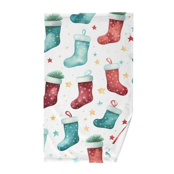 Christmas Socks Cotton Face Towels Soft Hand Towel Absorbent Bathroom Towel for Kitchen Hotel Decoration