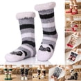 thumbnail image 1 of Christmas Socks Floor Thick Velvet Mid Calf Socks Home Sleep Carpet Fall Winter Warm Cozy Funky Comfortable Womens Crew Socks Dark Gray, 1 of 4