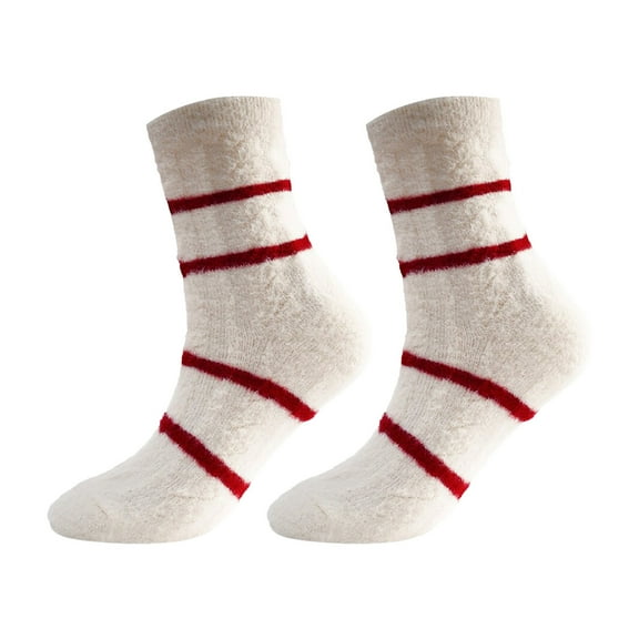 Christmas Socks Fuzzy Fluffy Warm Cozy Slipper Socks for Women Men Multiple Style Options Holiday Gifts for Friends Family (E)
