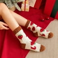 thumbnail image 1 of Taicans Christmas Socks for Men&Women - Fuzzy Fluffy Warm Winter Socks (13.78x3.15in),2Pcs Multicolor Christmas-Themed Design with Snowmen/Reindeer Patterns,Cozy Mid-Calf Floor Socks for Home & Gifts, 1 of 6