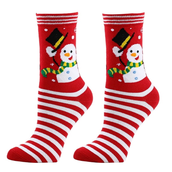 Christmas Socks Mid Calf Novelty Holiday Socks Stretchy Knit Crew Socks for Men Women
