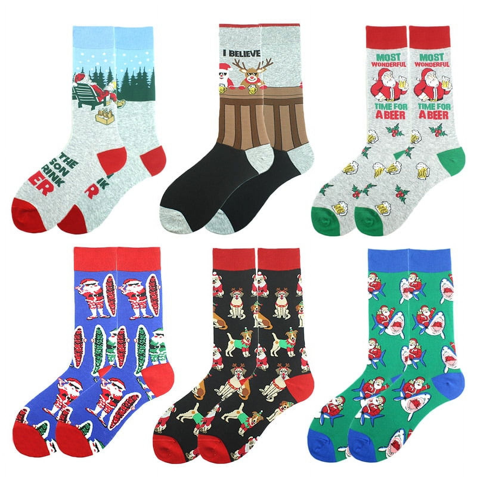 Christmas Socks Novelty Christmas Socks Classic Santa Socks Xmas ...