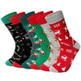 thumbnail image 1 of Christmas Socks, PUTUO Men Funny Colorful Novelty Socks, Xmas Crew Socks Christmas Gifts for Men, 6 Pairs, Size 9-13, 1 of 6