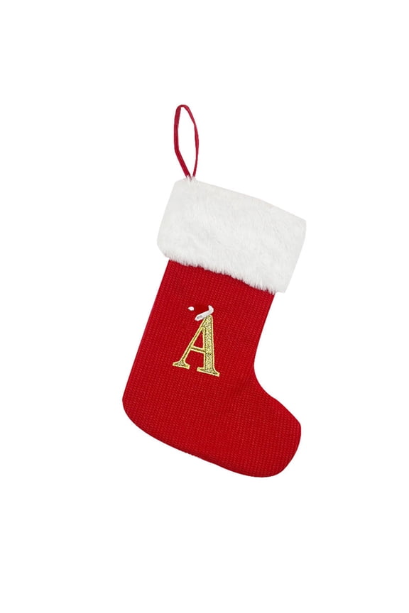 Christmas Socks Women 13In Red Embroidered Initial Z Christmas Stocking Unisex Family Cozy Christmas Socks