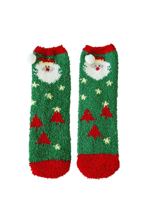 Christmas Socks Women 1Pack Colorful Cartoon Cotton Socks Unisex Xmas Party Warm Cozy Christmas Socks