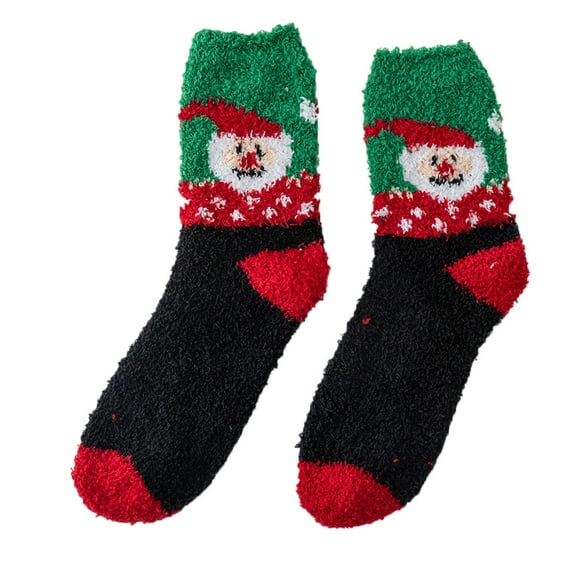 Christmas Socks Women Coral Velvet Plush Sleeping Home Socks Soft Warm Cozy Christmas Socks