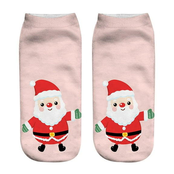 Christmas Socks Women Funny 3D Printed Cute Low-Cut Ankle Socks Unisex Casual Warm Cozy Christmas Socks
